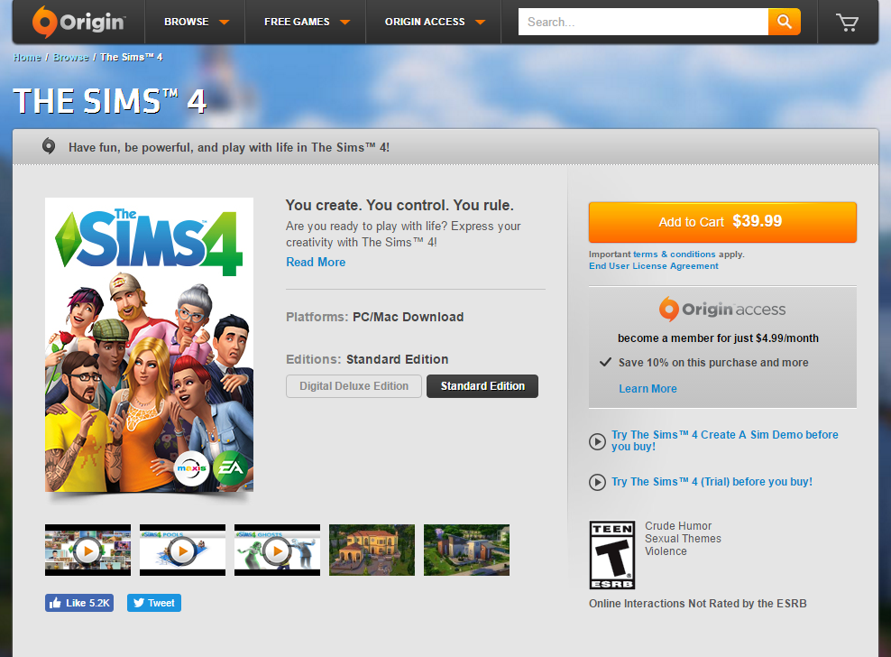 how to get sims 4 on origin